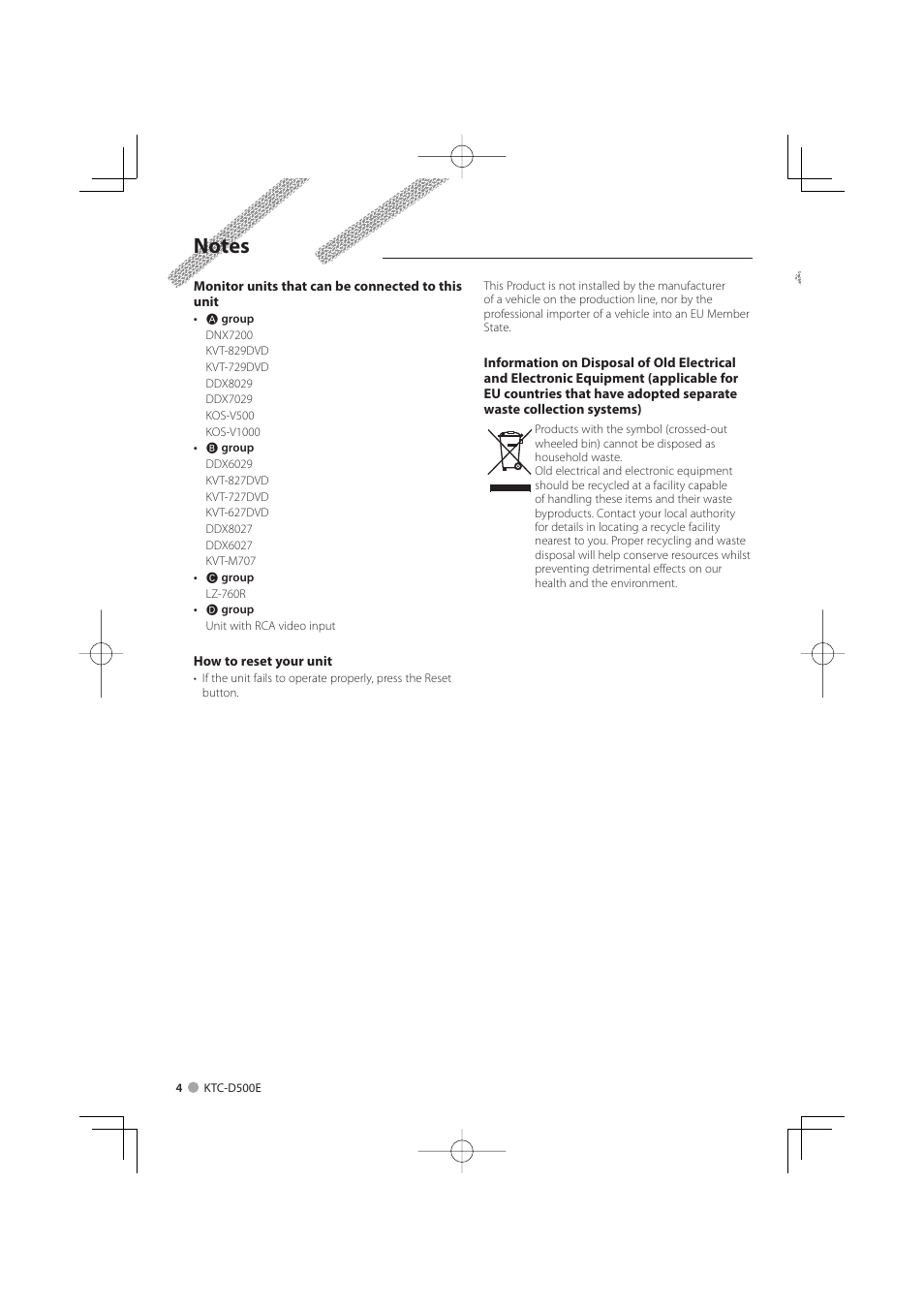 Kenwood KTC-D500E User Manual | Page 4 / 172