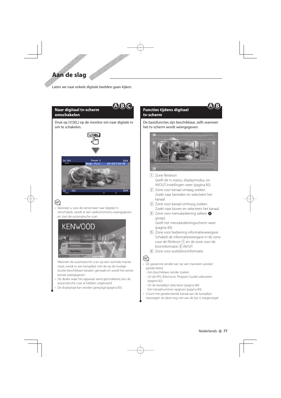 Aan de slag | Kenwood KTC-D500E User Manual | Page 77 / 172
