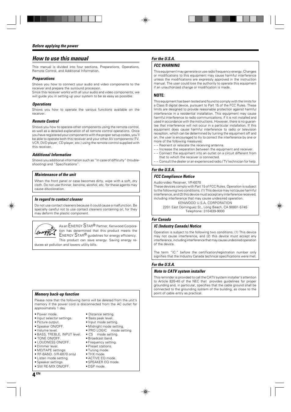 How to use this manual | Kenwood KRF-X9060D User Manual | Page 4 / 52