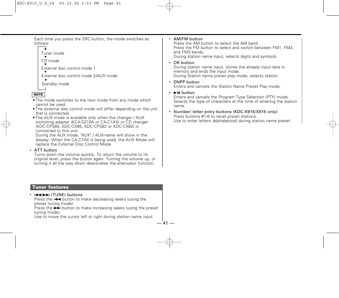Kenwood eXcelon KDC-X915 User Manual | Page 41 / 52