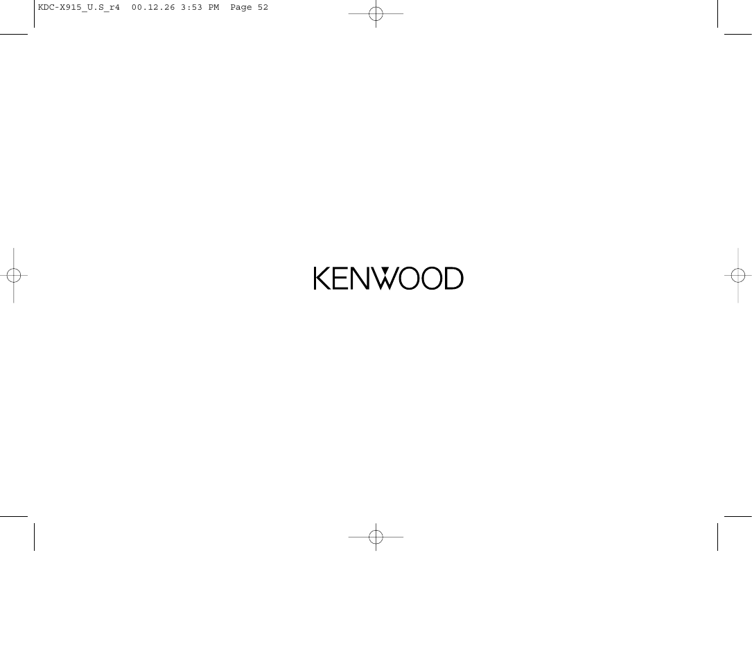 Kenwood eXcelon KDC-X915 User Manual | Page 52 / 52