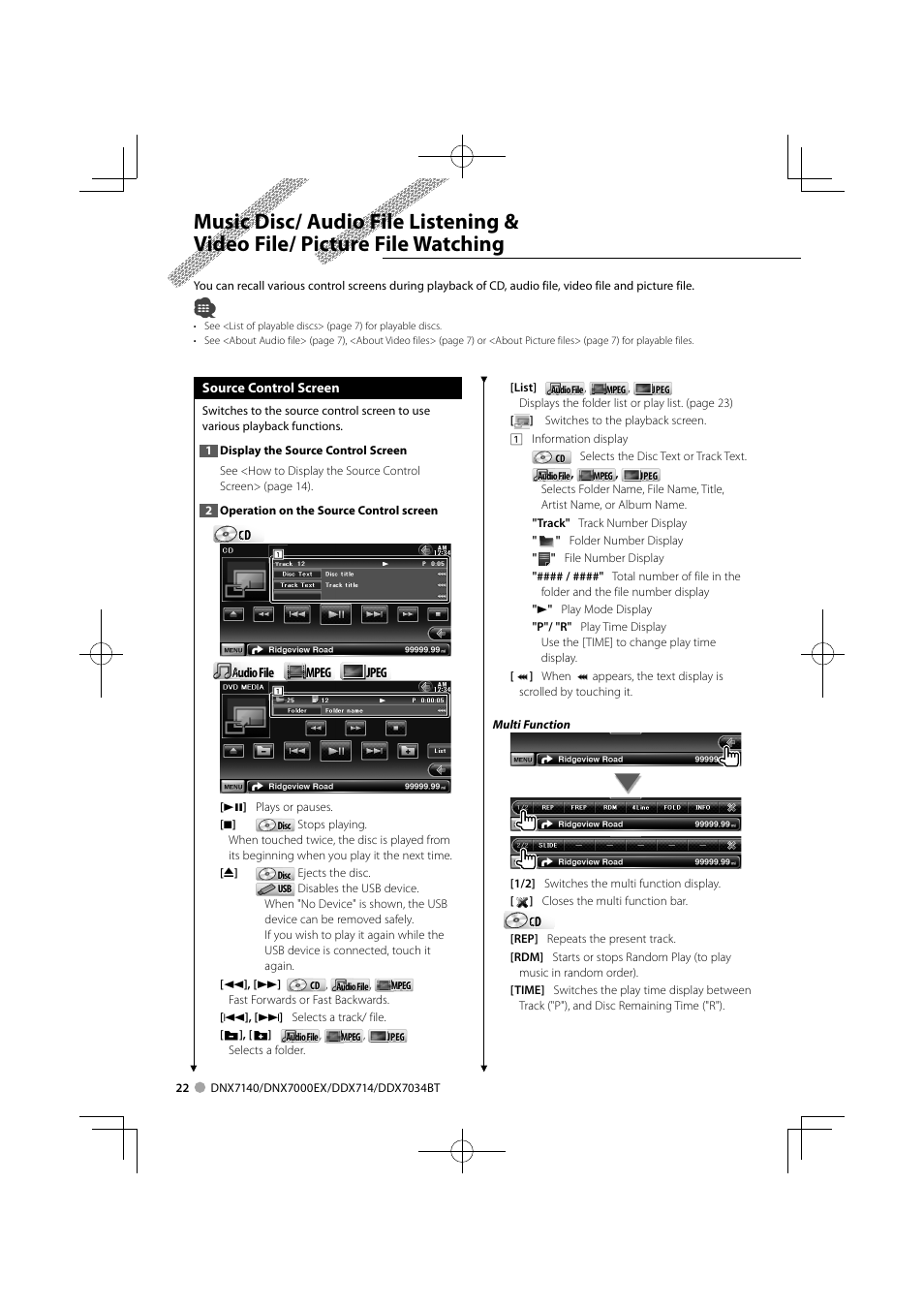 Kenwood DDX7034BT User Manual | Page 22 / 100