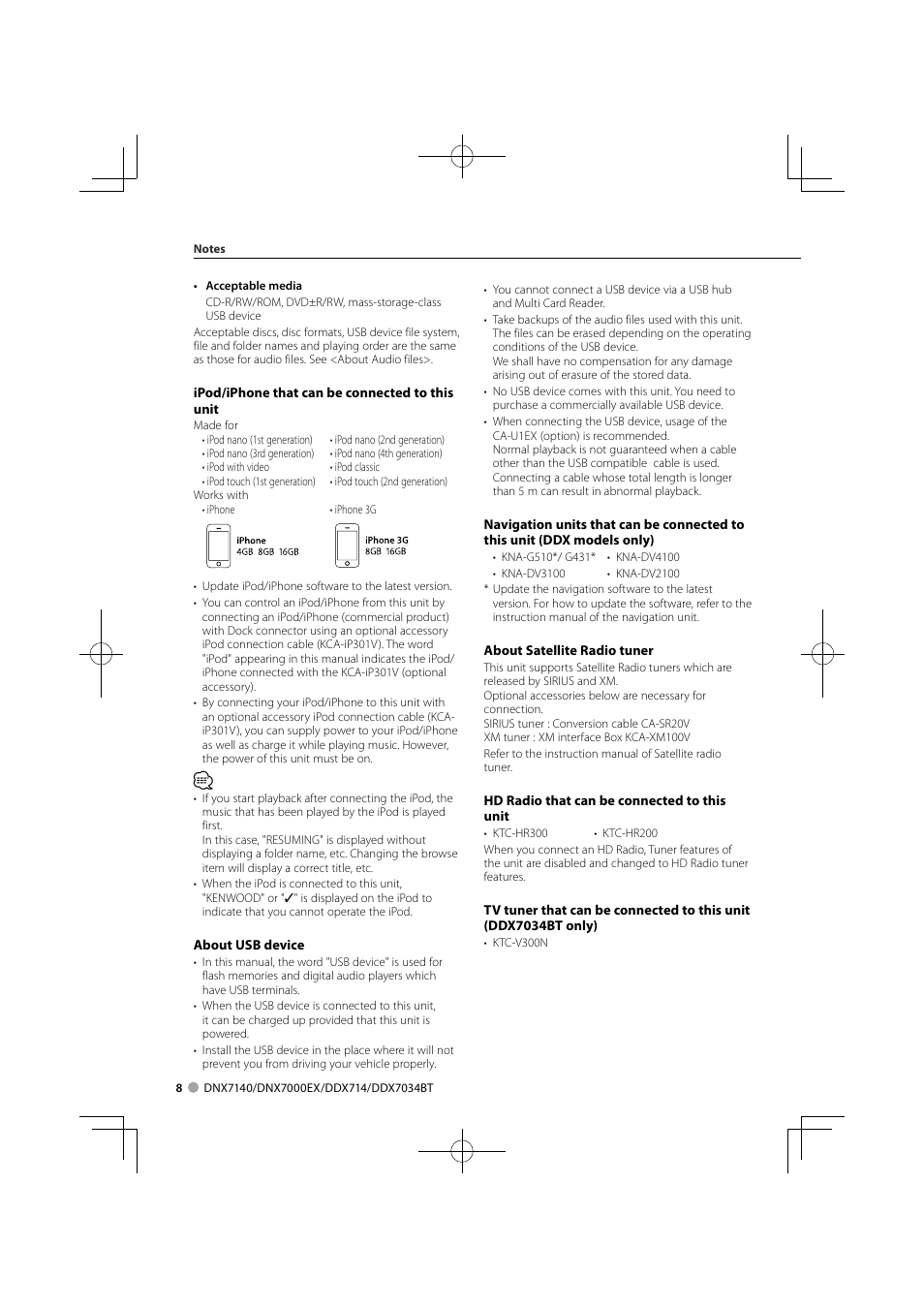 Kenwood DDX7034BT User Manual | Page 8 / 100