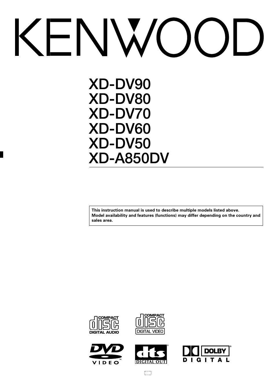 Kenwood XD-A850DV User Manual | 72 pages