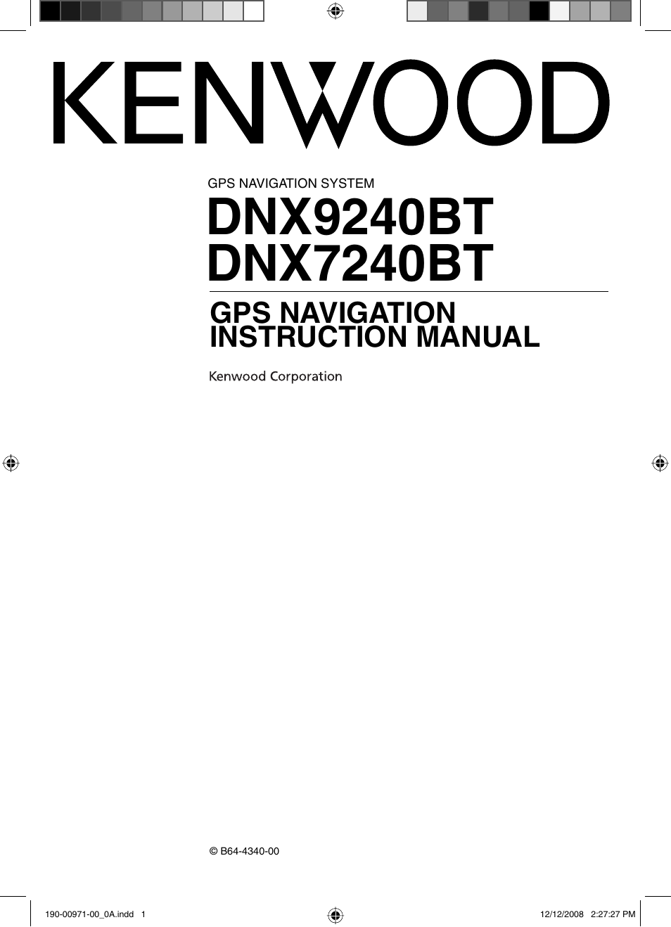 Kenwood DNX7240BT User Manual | 24 pages