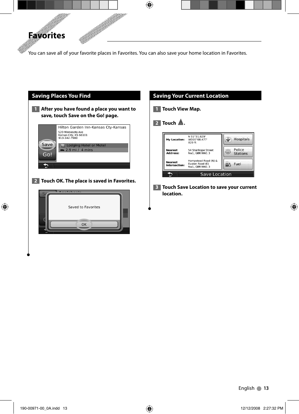 Favorites | Kenwood DNX7240BT User Manual | Page 13 / 24