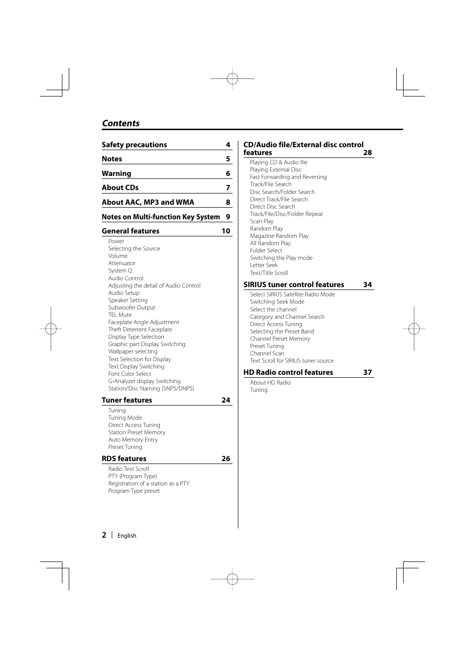 Kenwood KDC-MP732 User Manual | Page 2 / 64