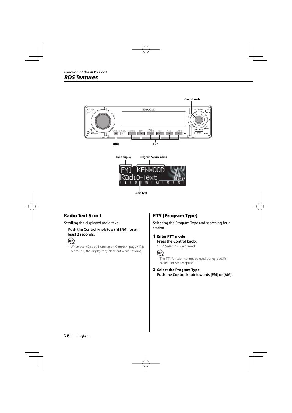 Rds features | Kenwood KDC-MP732 User Manual | Page 26 / 64