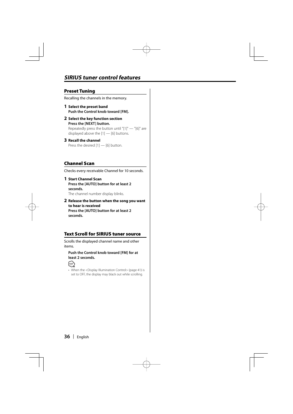 Sirius tuner control features | Kenwood KDC-MP732 User Manual | Page 36 / 64