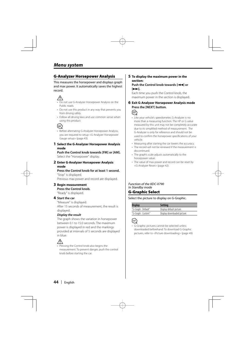 Menu system | Kenwood KDC-MP732 User Manual | Page 44 / 64