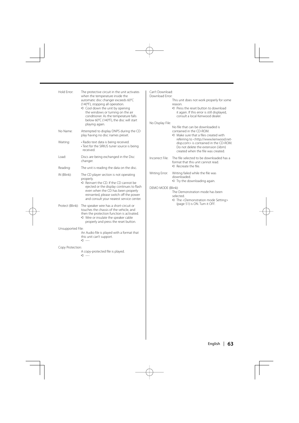 Kenwood KDC-MP732 User Manual | Page 63 / 64