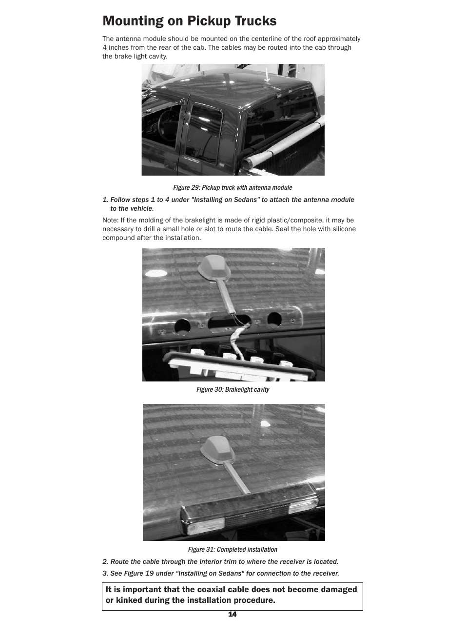 Mounting on pickup trucks | Kenwood CX-SR10 User Manual | Page 14 / 16