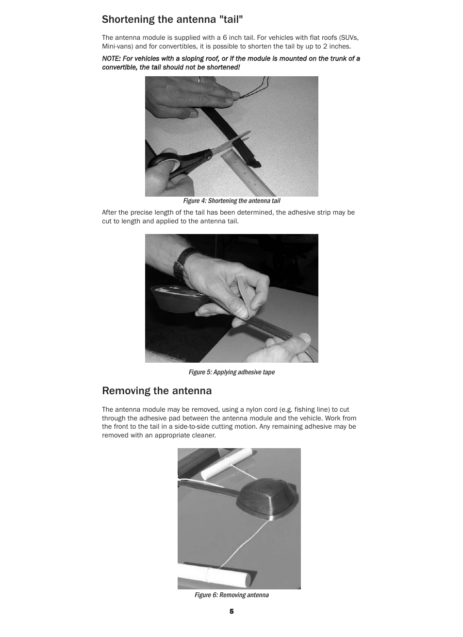 Shortening the antenna "tail, Removing the antenna | Kenwood CX-SR10 User Manual | Page 5 / 16