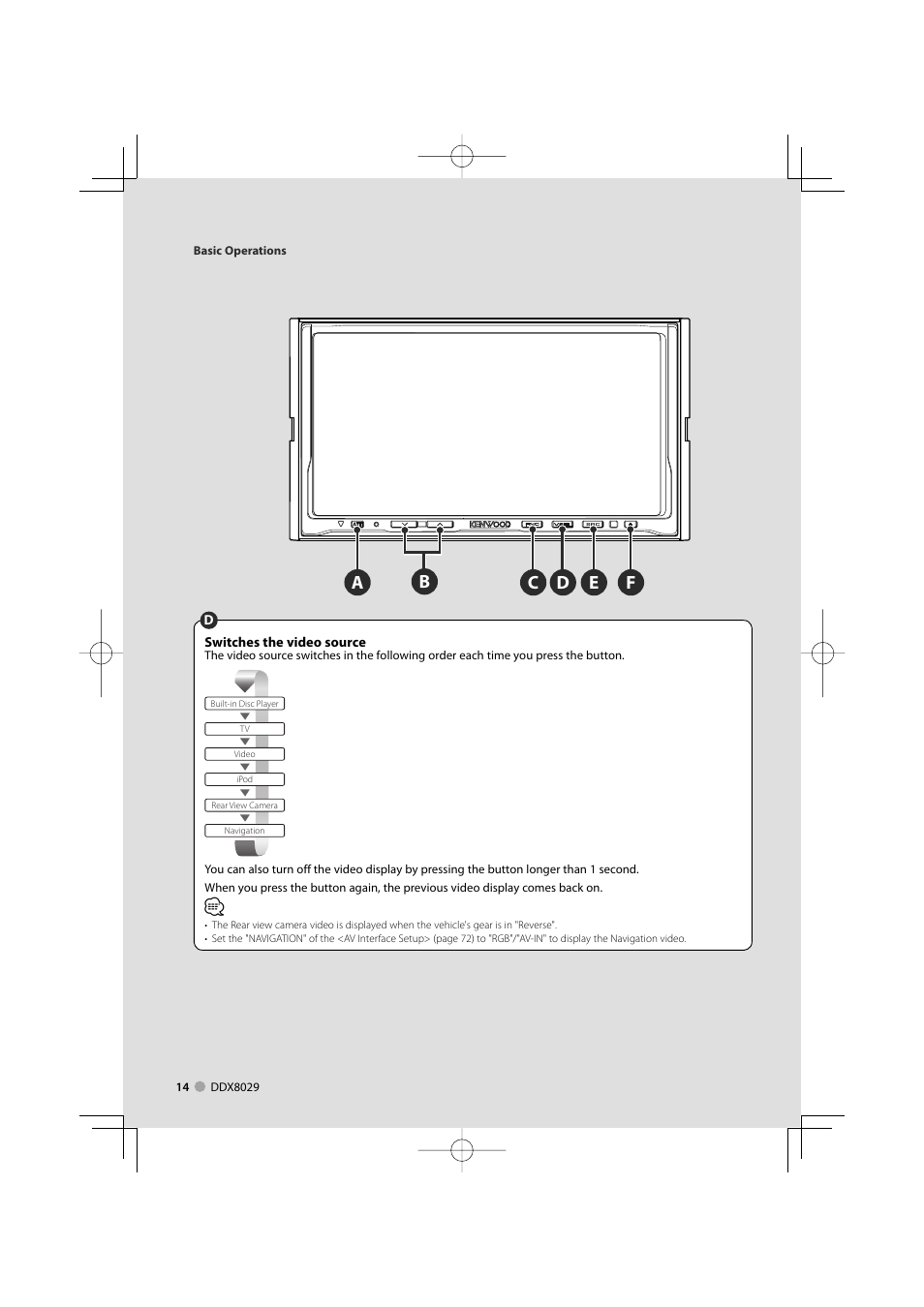 Kenwood DDX8029 User Manual | Page 14 / 104