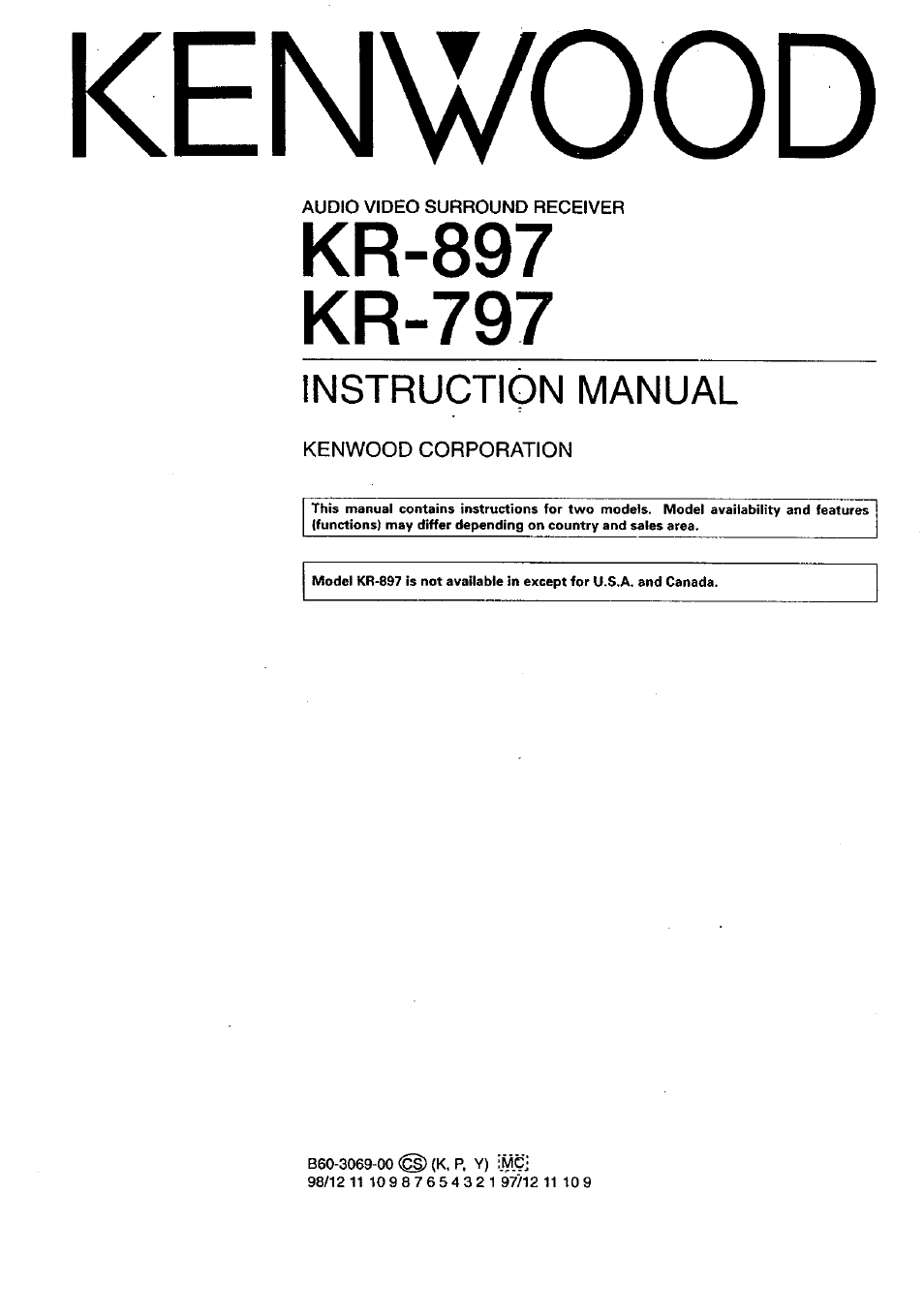 Kenwood KR-897 User Manual | 32 pages