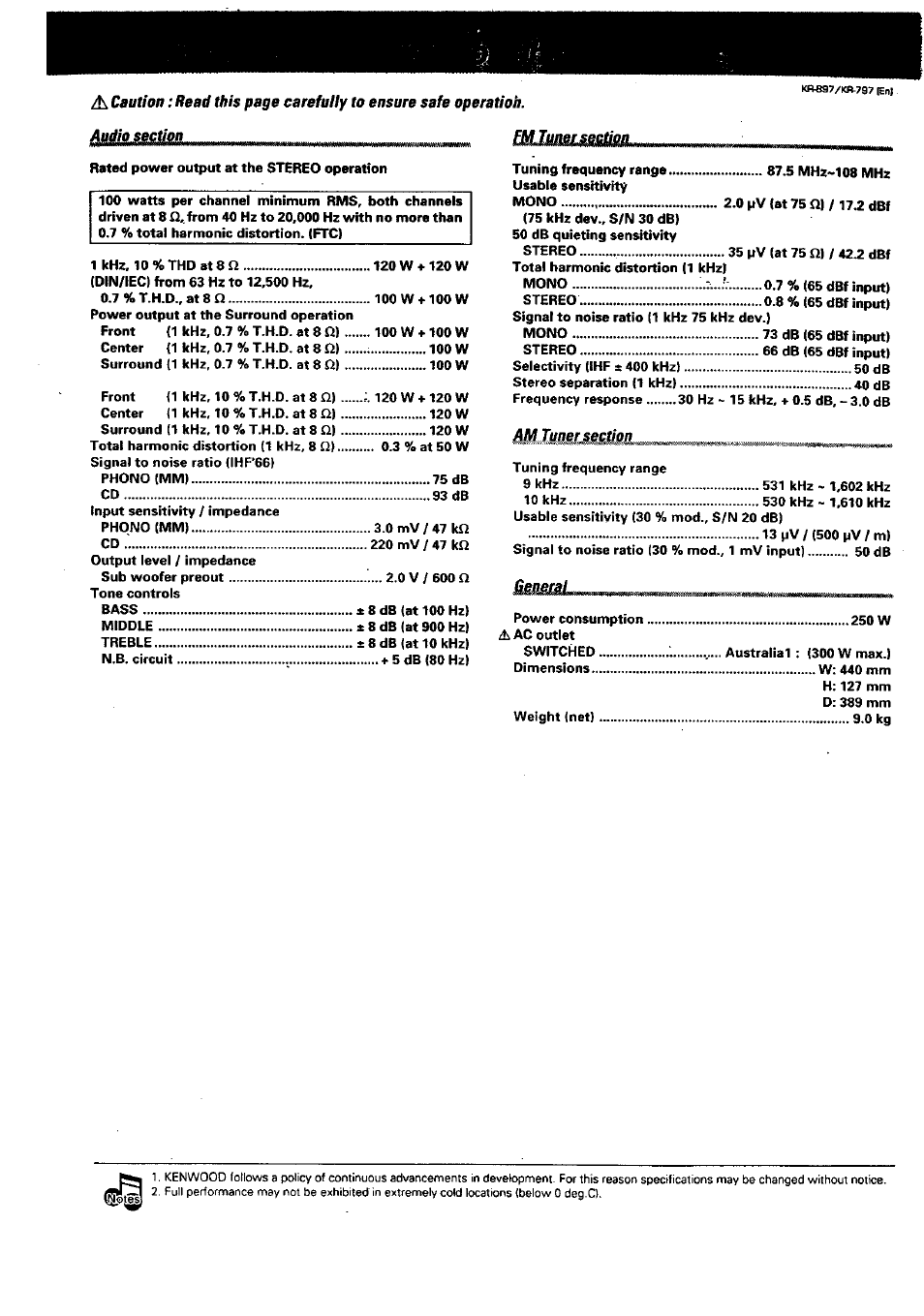 Kenwood KR-897 User Manual | Page 31 / 32