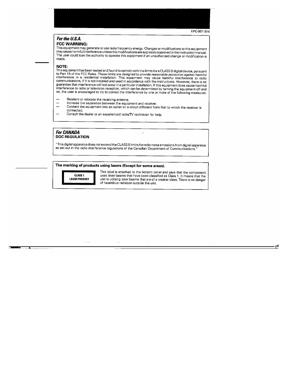 Fortheu.sa, For canada | Kenwood DPC-361 User Manual | Page 5 / 24