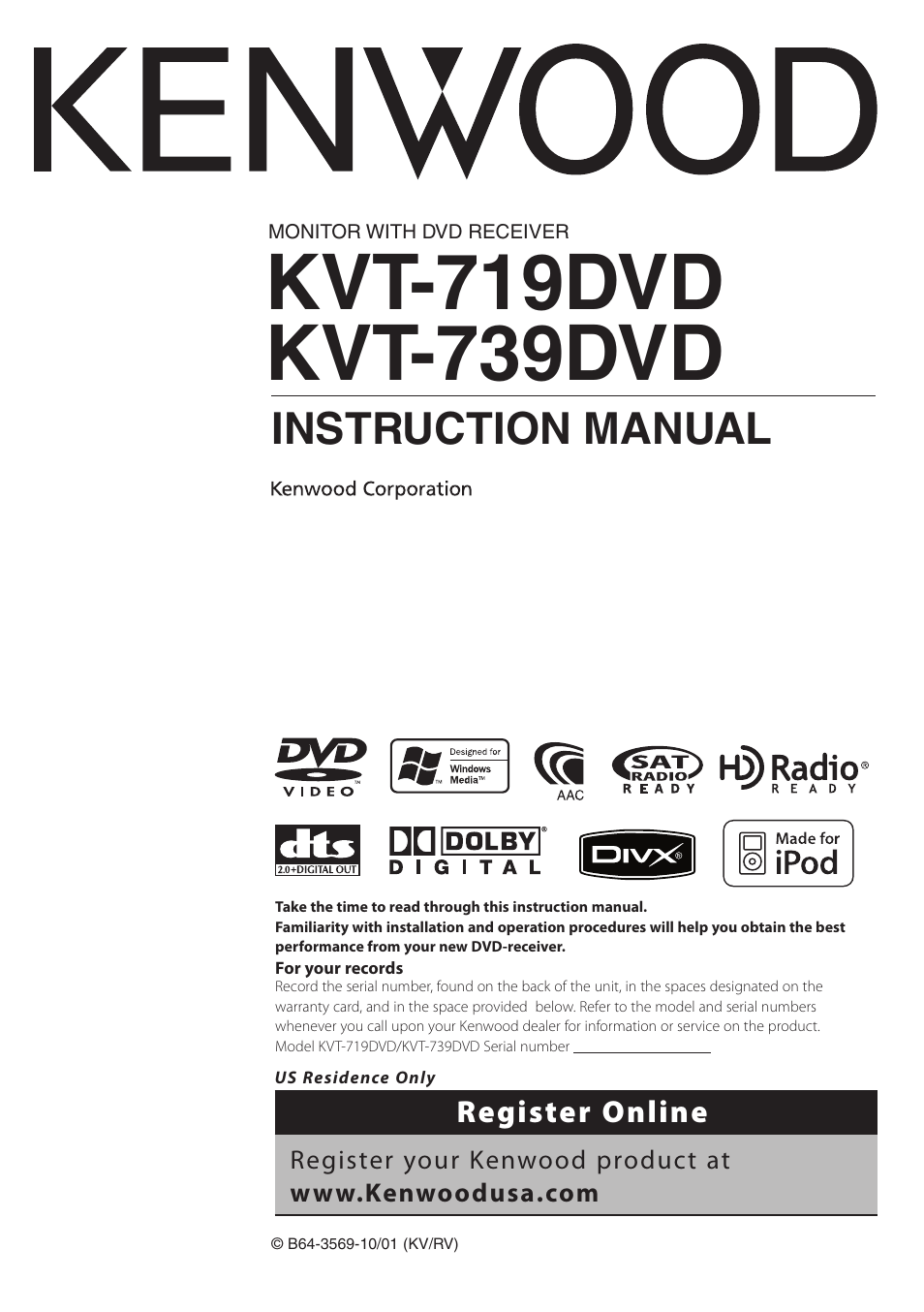 Kenwood KVT-719DVD User Manual | 100 pages