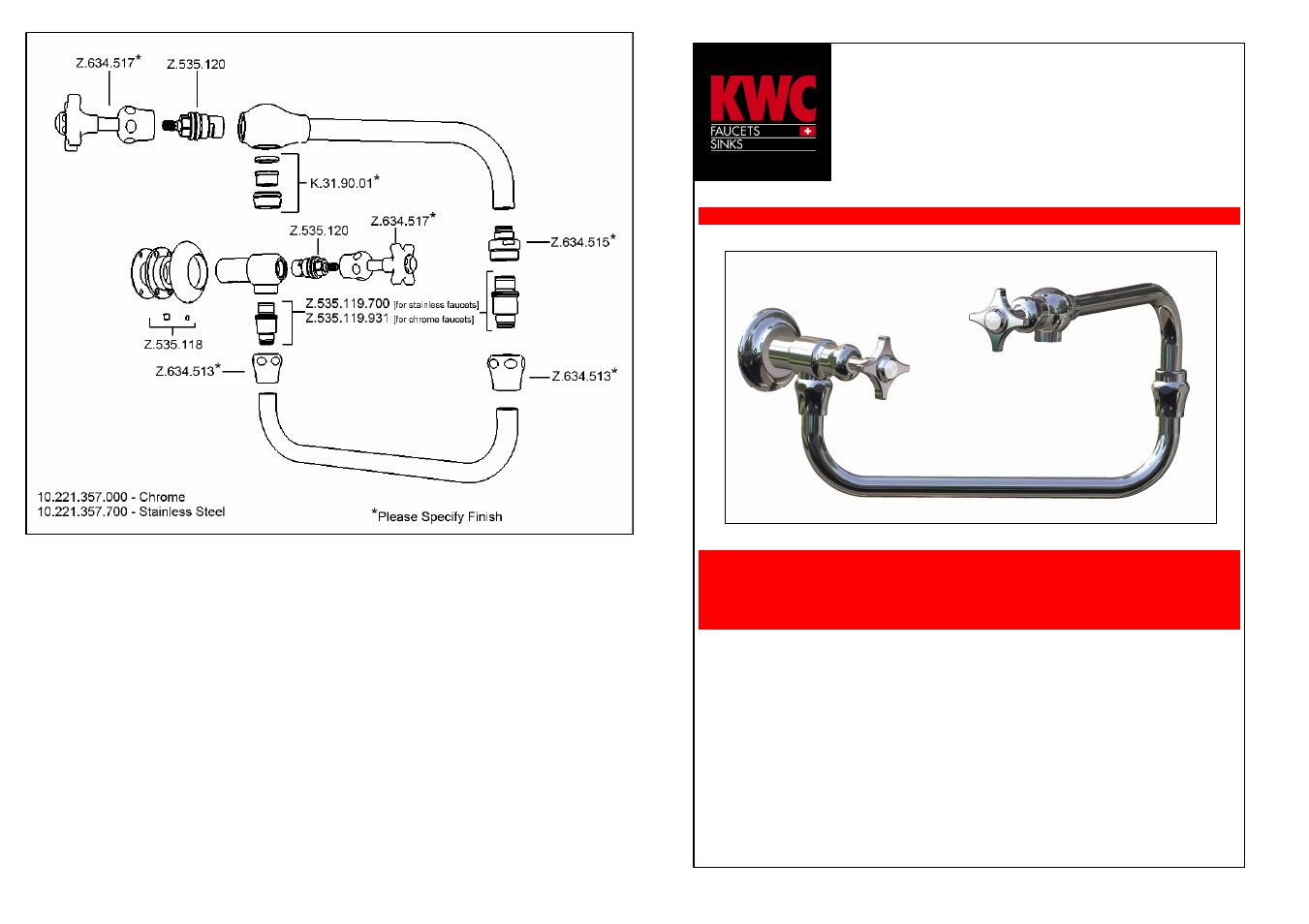 KWC POT FILLER KWC 1922 User Manual | 2 pages