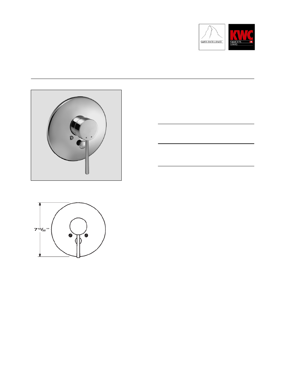 KWC DESIGNO K.20.H3.90.000A99 User Manual | 1 page