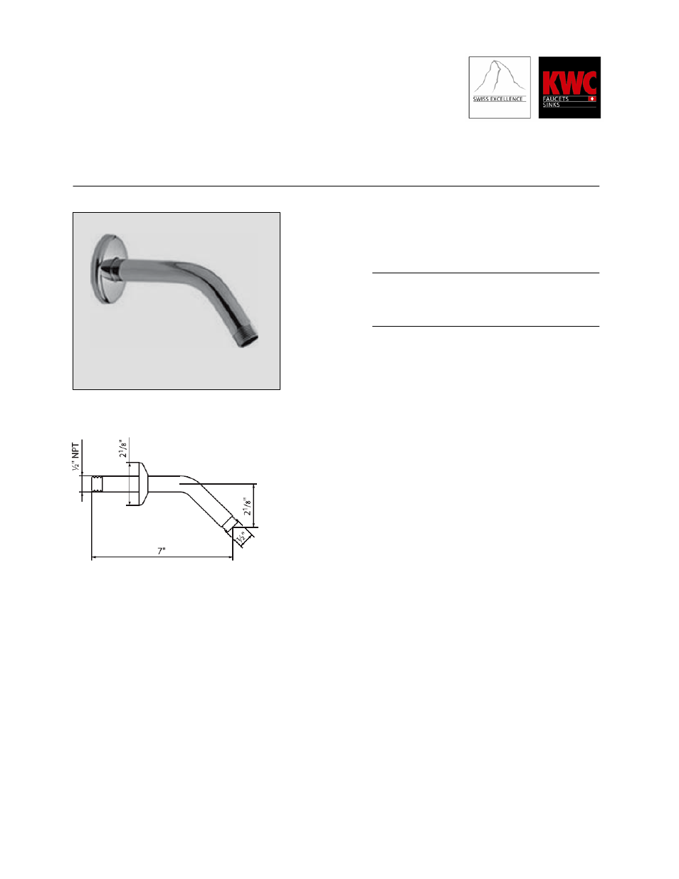 KWC Shower Arm User Manual | 1 page