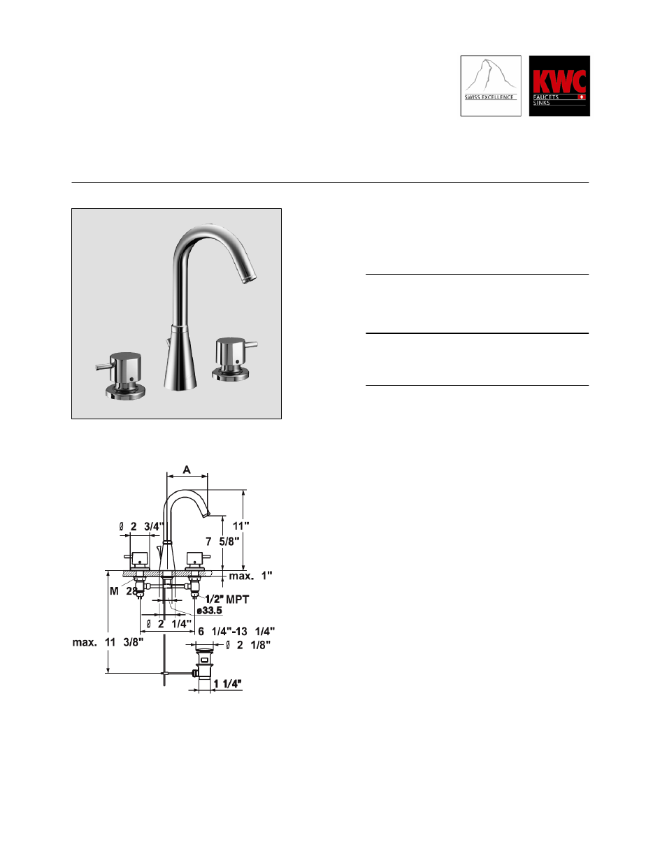 KWC DESIGNO K.12.H3.11.000A21 User Manual | 1 page