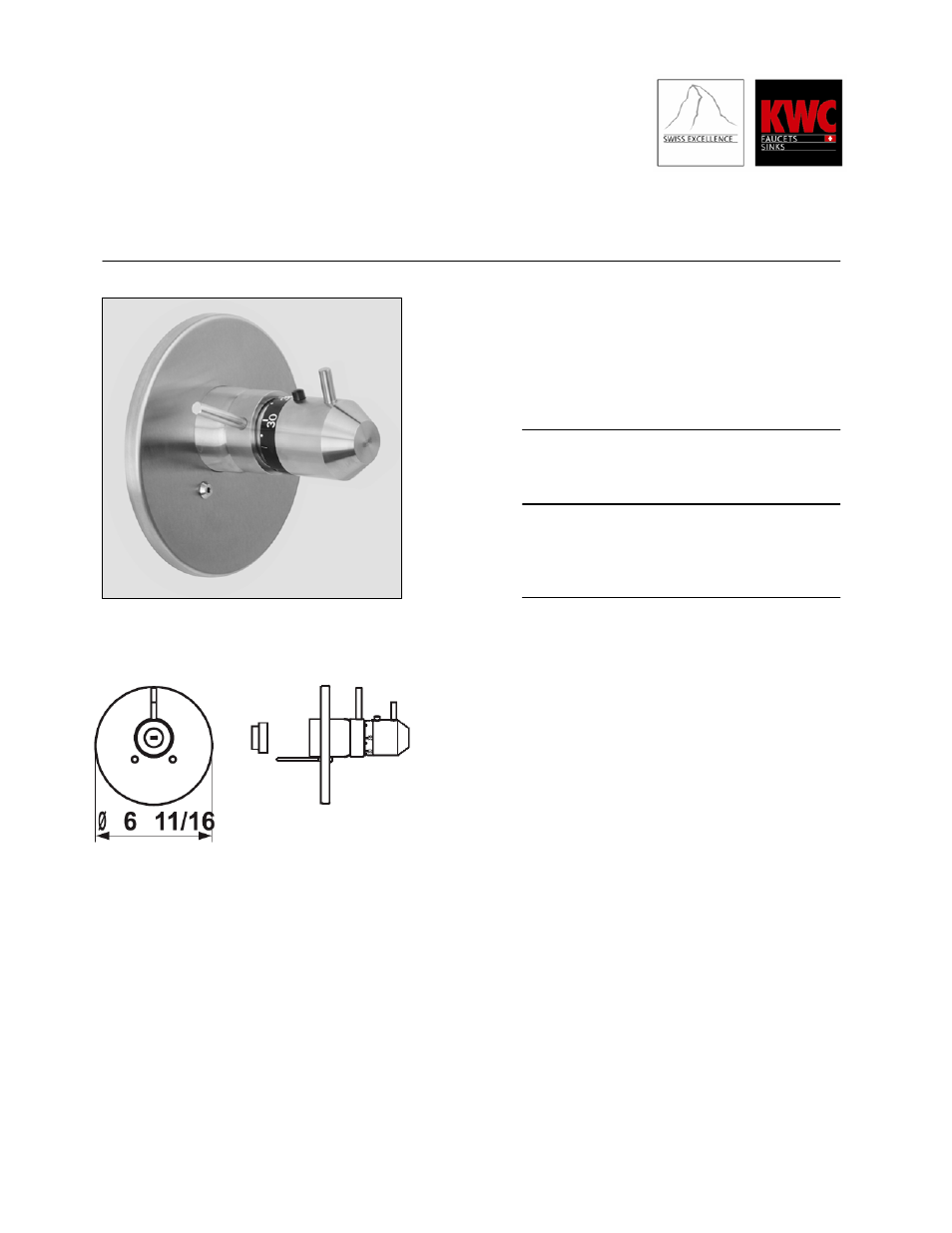 KWC VESUNO K.21.VB.60.700A99 User Manual | 1 page
