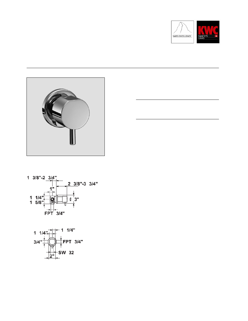 KWC DESIGNO K.27.H3.70.000A99 User Manual | 1 page