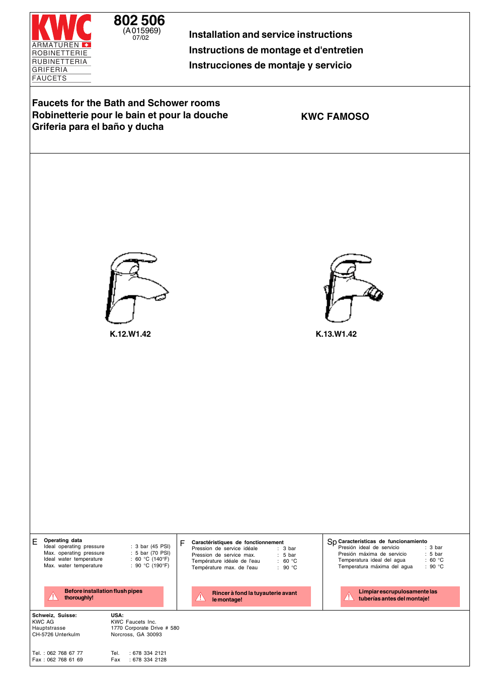 KWC 802 506 User Manual | 5 pages