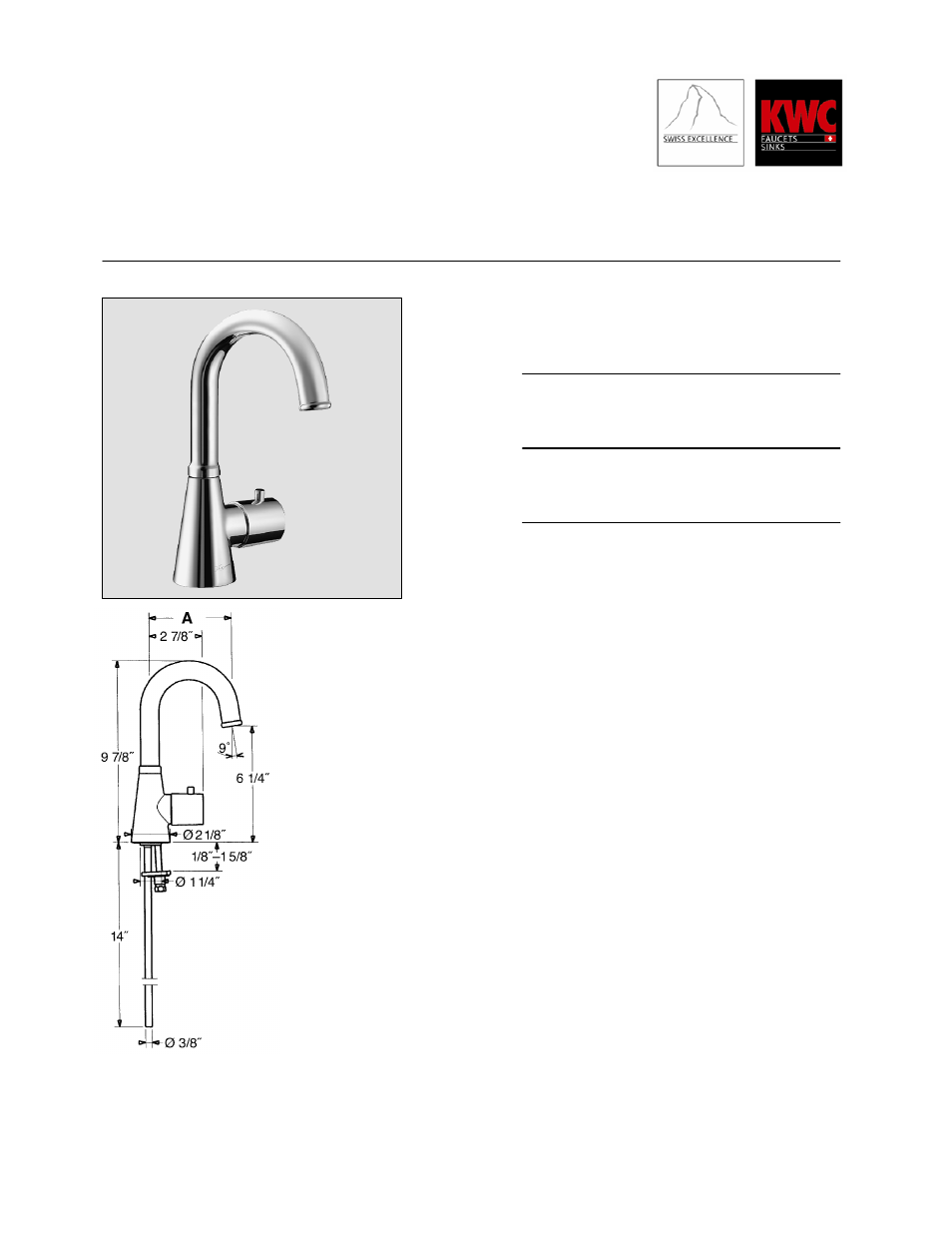 KWC DESIGNO K.12.H1.16 User Manual | 1 page