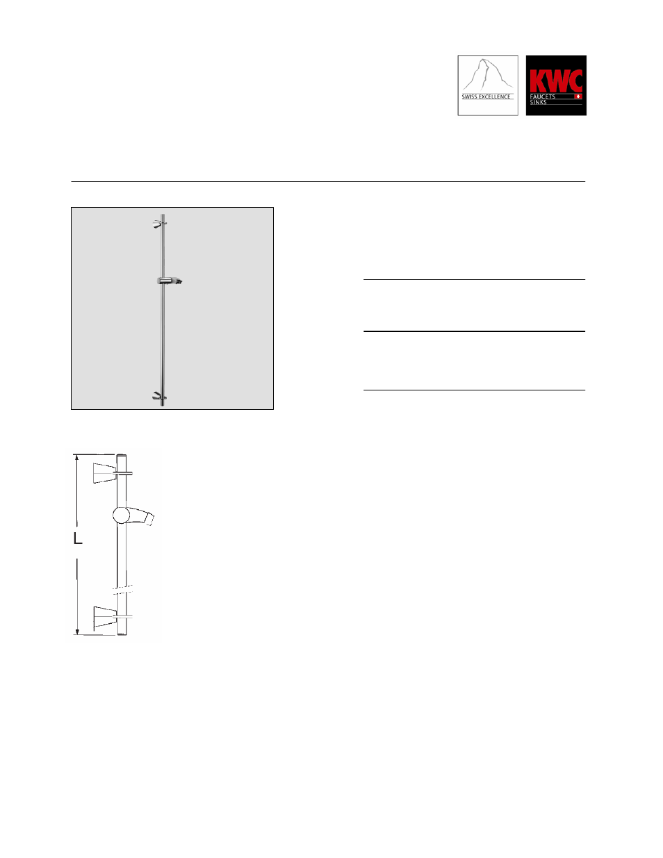 KWC Sliding Wall Bar K.28.H3.79.000 User Manual | 1 page