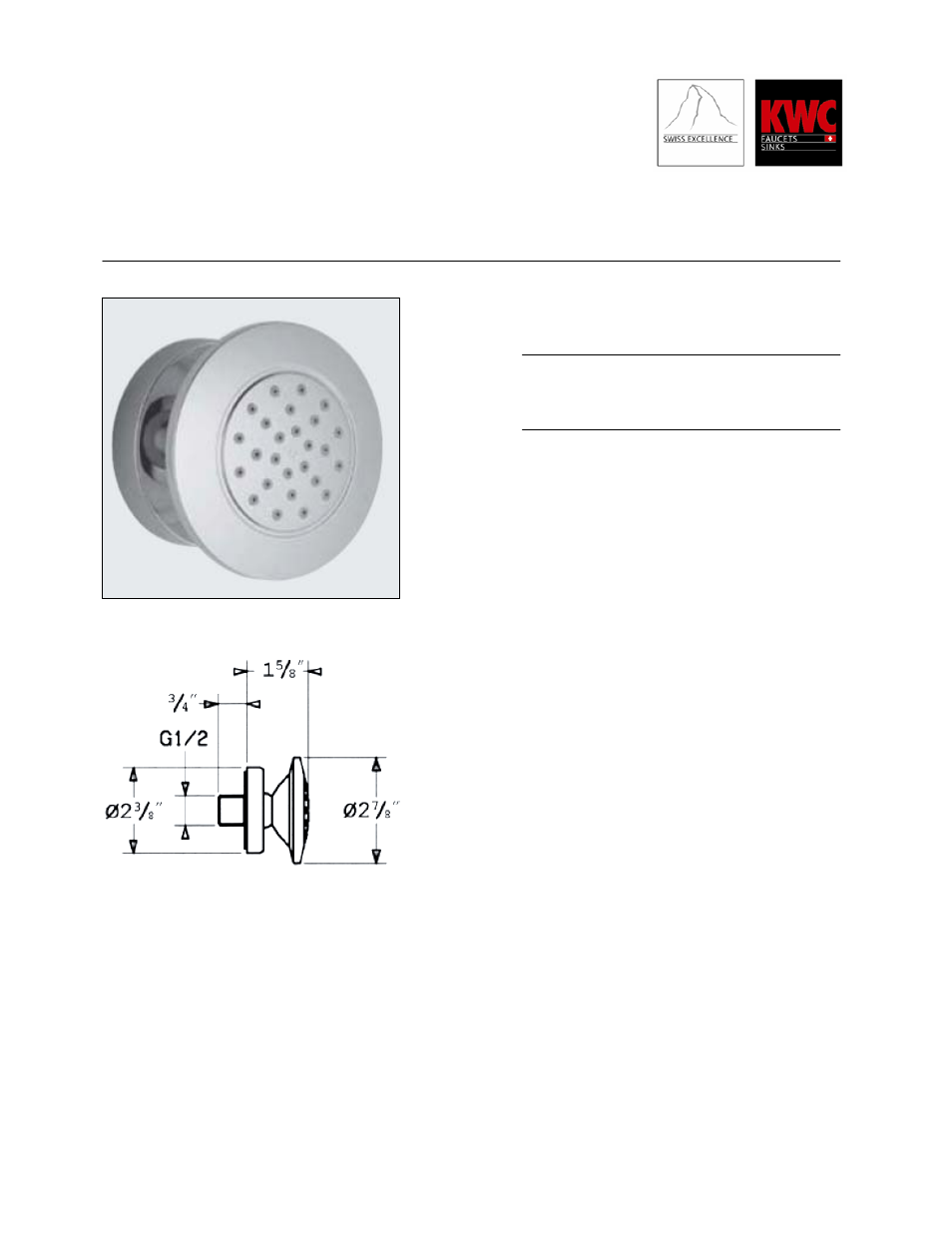 KWC Body Spray Z.534.726.000 User Manual | 1 page