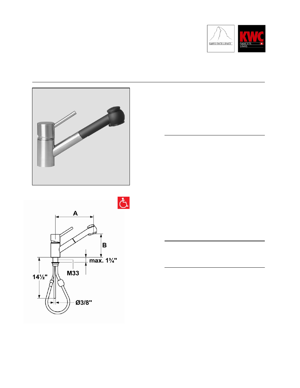 KWC Suprimo Classic K.10.C1.33 User Manual | 1 page