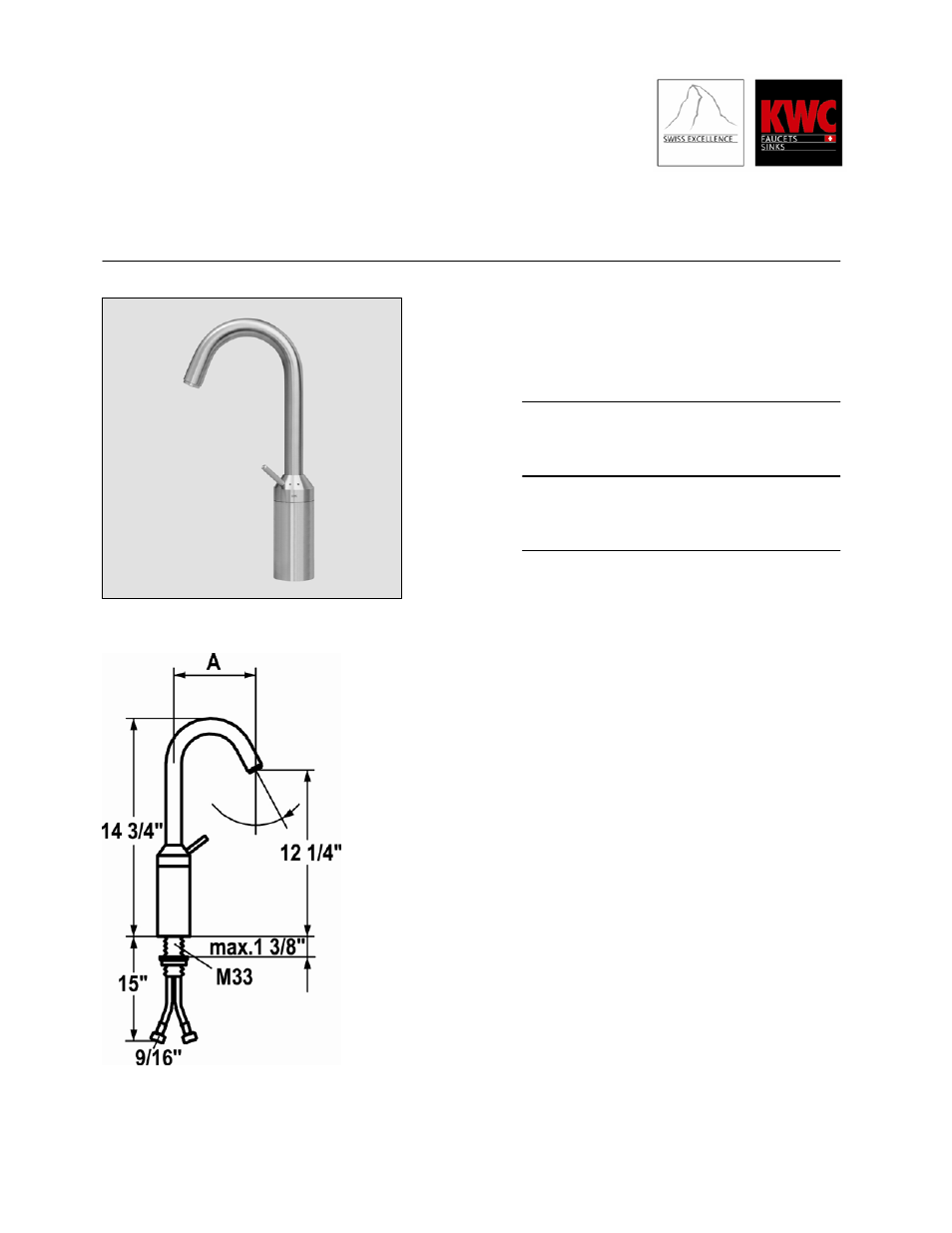 KWC Vesuno K.12.VB.92.700A26 User Manual | 1 page