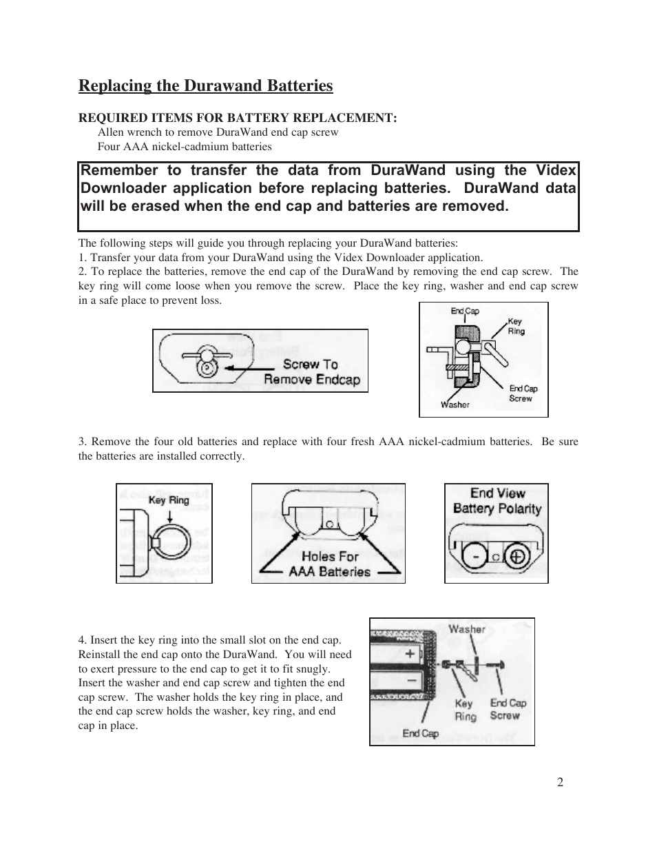 Replacing the durawand batteries | Keyspan Alexadria DuraWand Portable Scanner User Manual | Page 3 / 8