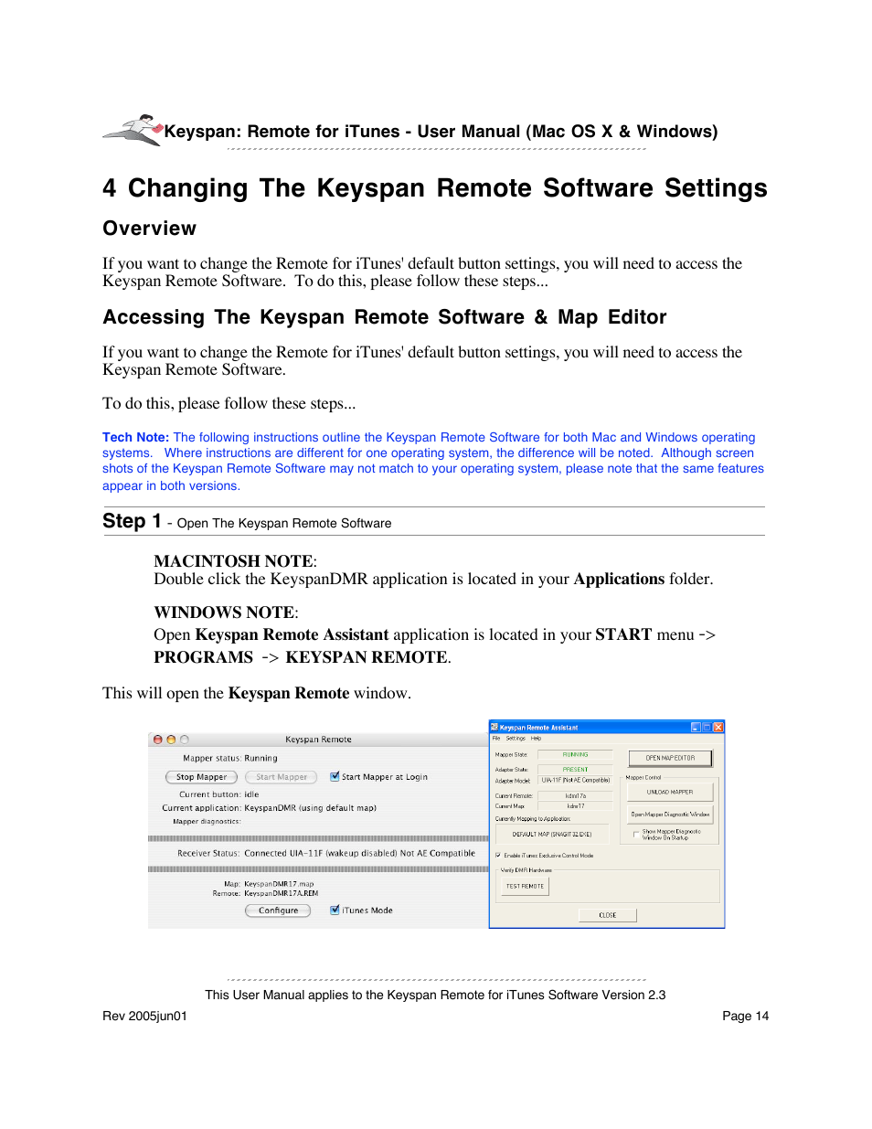 4 changing the keyspan remote software settings | Keyspan URM-17A User Manual | Page 14 / 36