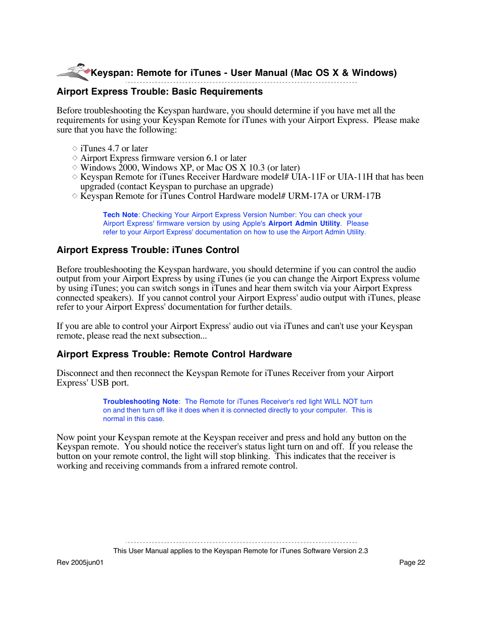 Keyspan URM-17A User Manual | Page 22 / 36