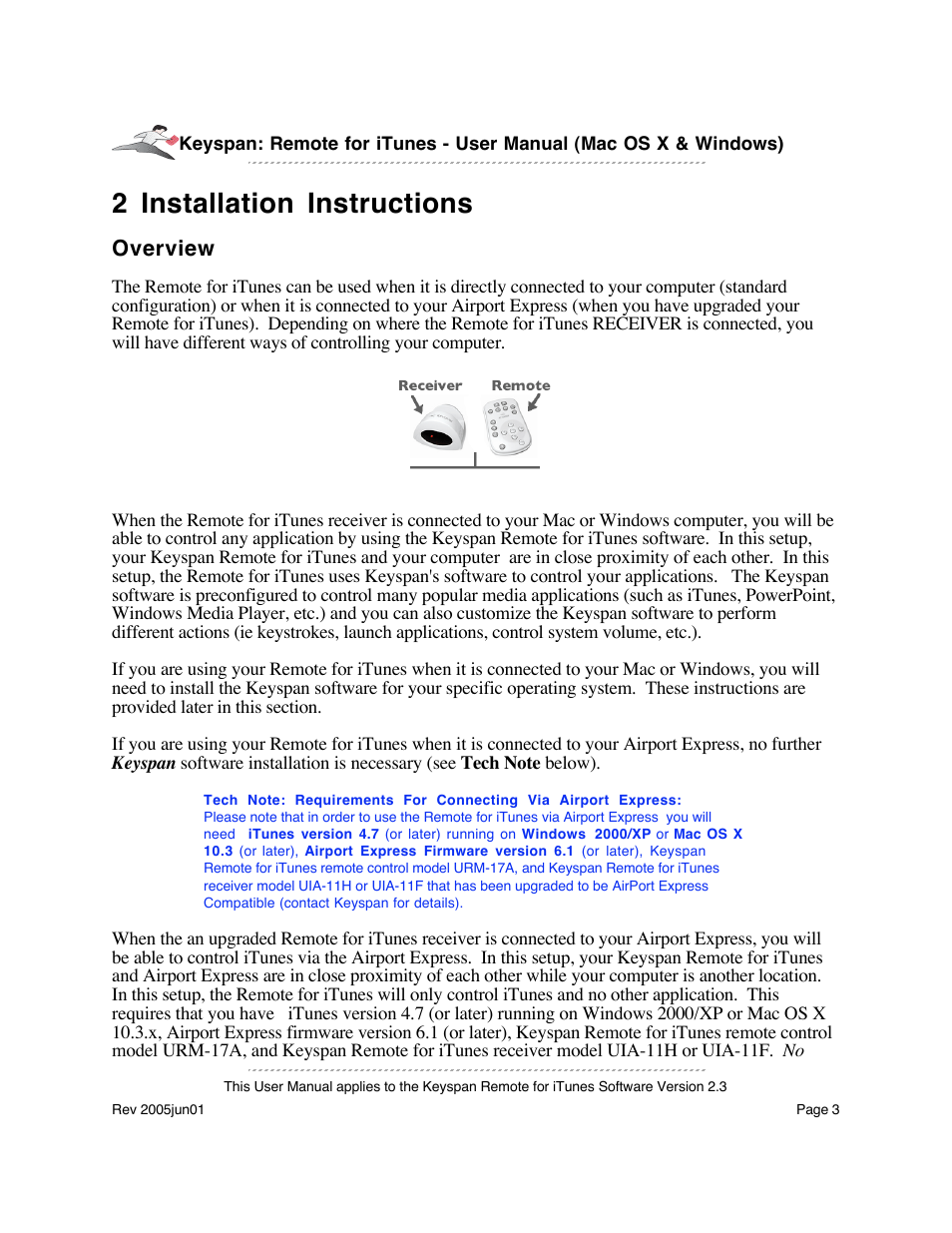 2 installation instructions | Keyspan URM-17A User Manual | Page 3 / 36