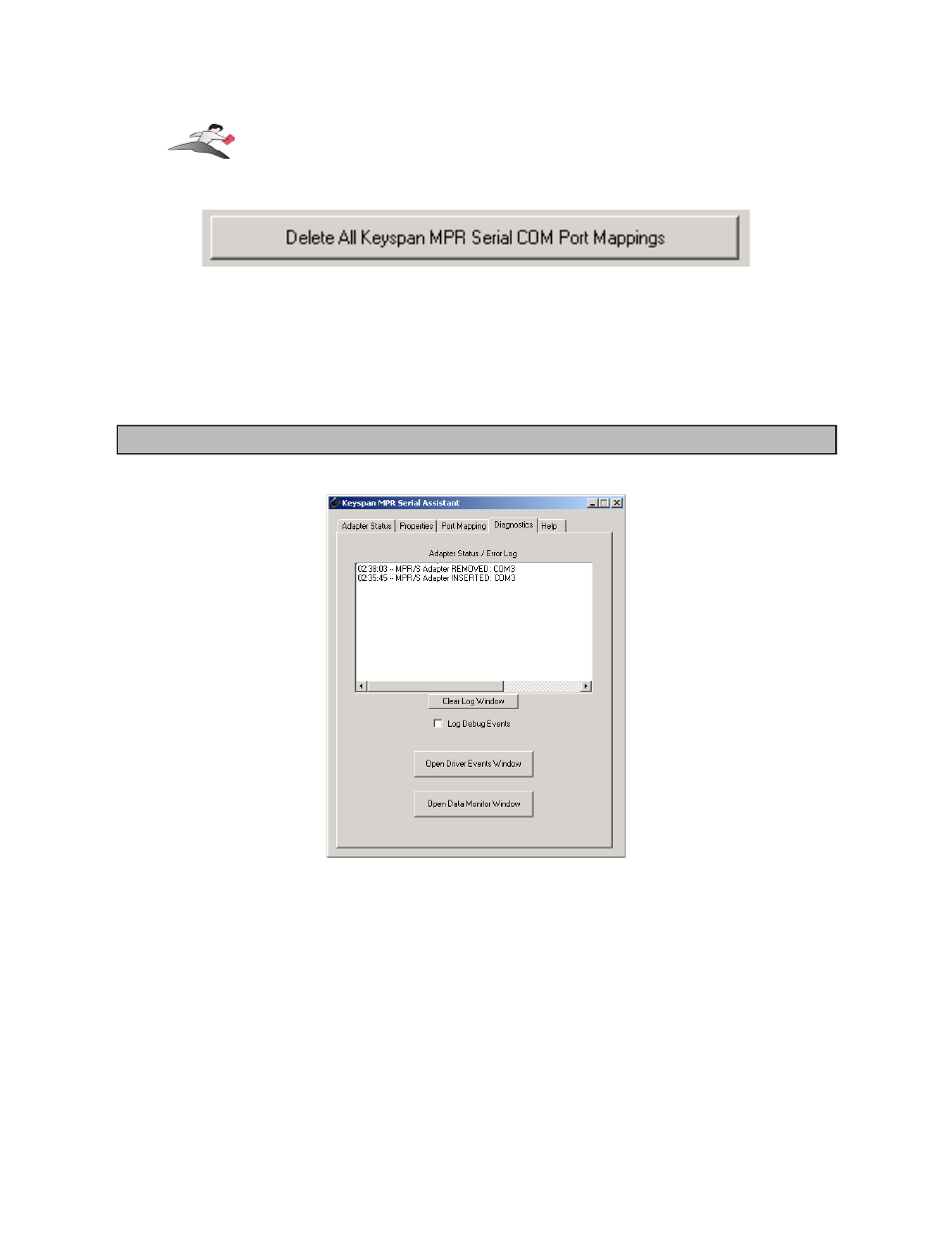 Diagnostics tab | Keyspan Laptop Docking Station User Manual | Page 19 / 41