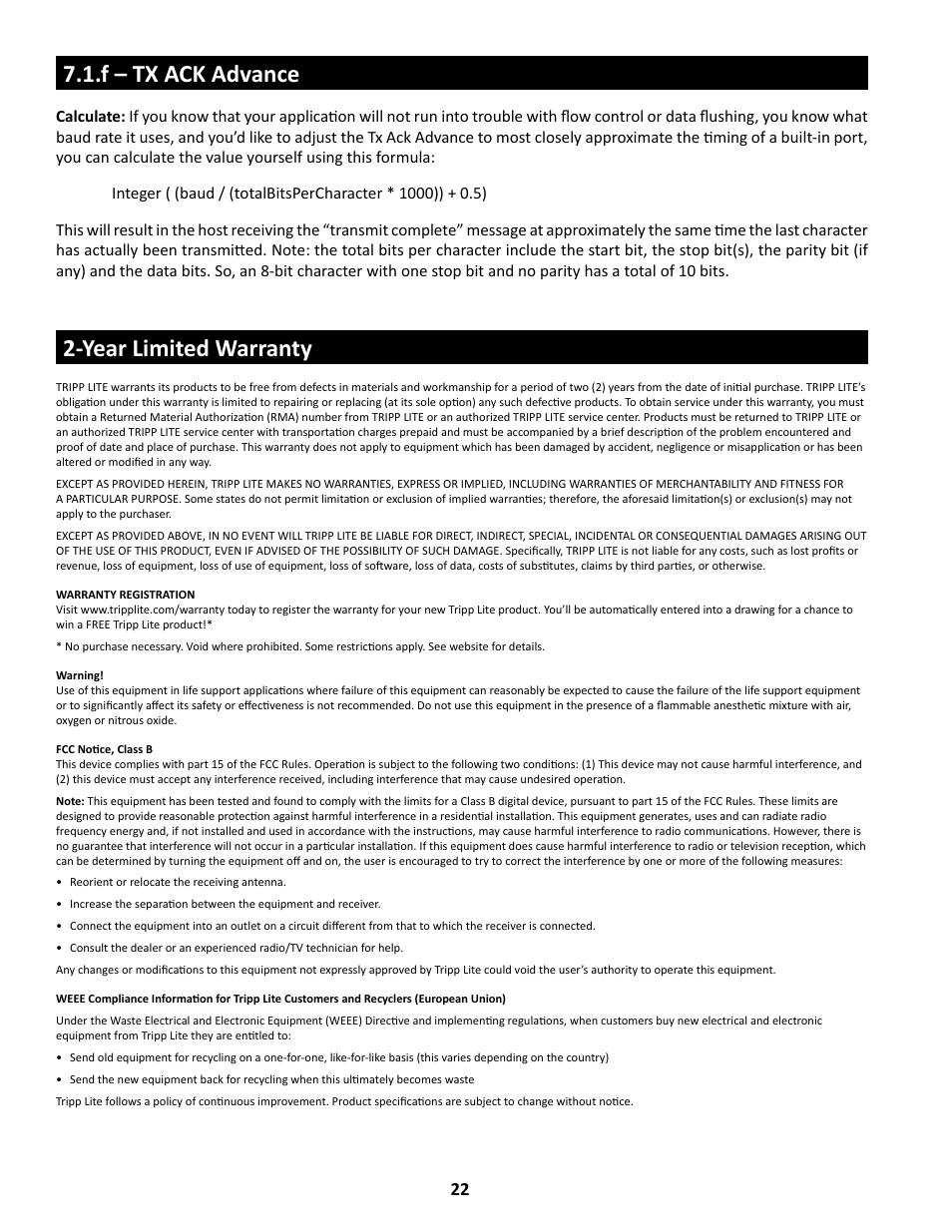 F – tx ack advance, Year limited warranty | Keyspan USA-49WG User Manual | Page 22 / 23