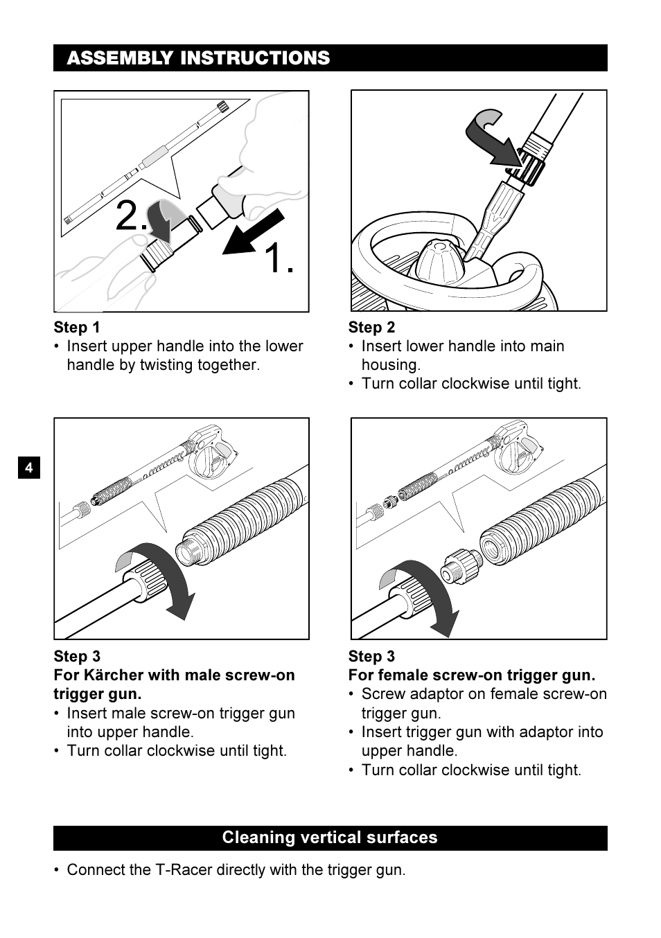 Assembly instructions | Karcher T350 T-Racer User Manual | Page 4 / 8