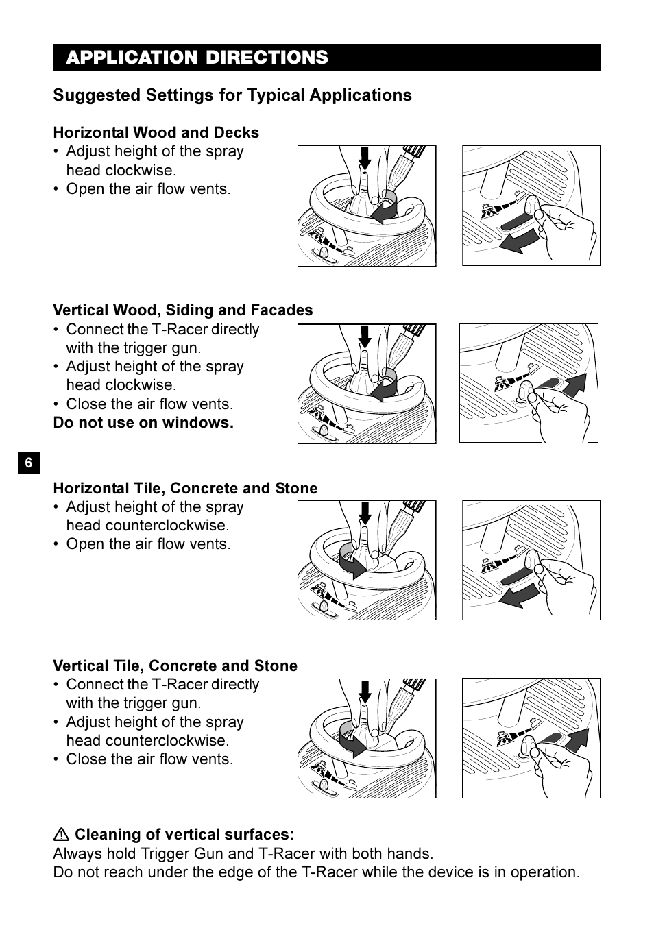 Application directions | Karcher T350 T-Racer User Manual | Page 6 / 8