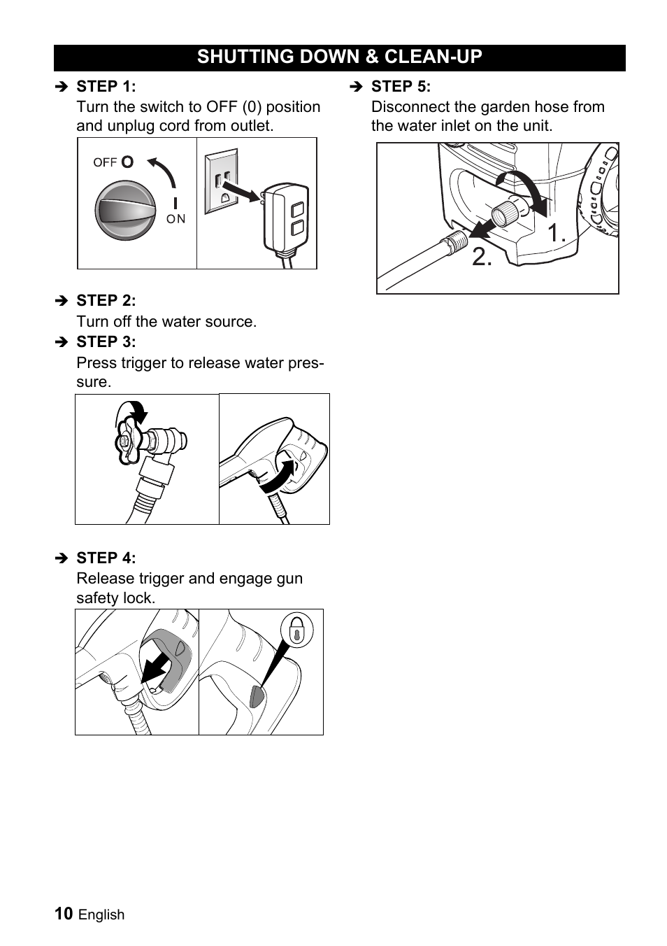 Shutting down & clean-up | Karcher K 5.690 User Manual | Page 10 / 17