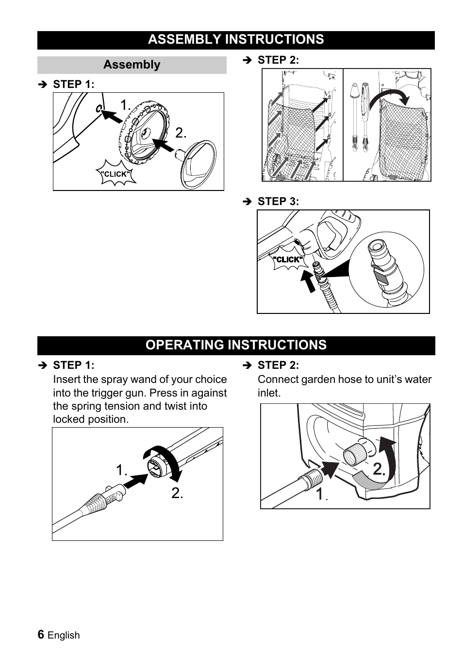 Assembly instructions, Operating instructions | Karcher K 5.690 User Manual | Page 6 / 17