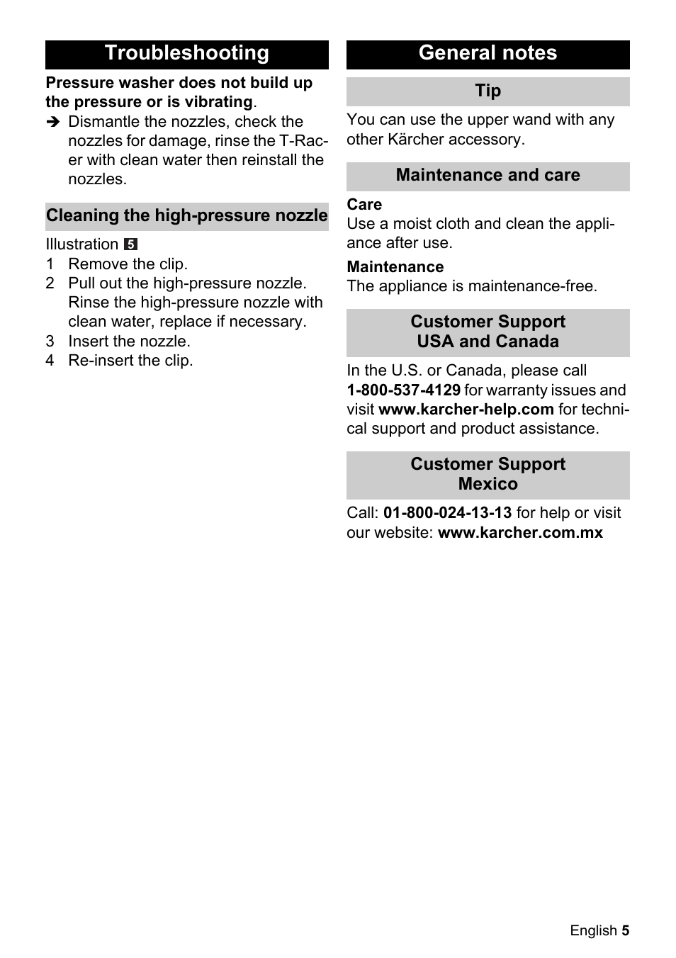 Troubleshooting | Karcher T-RACER T 200 User Manual | Page 5 / 12