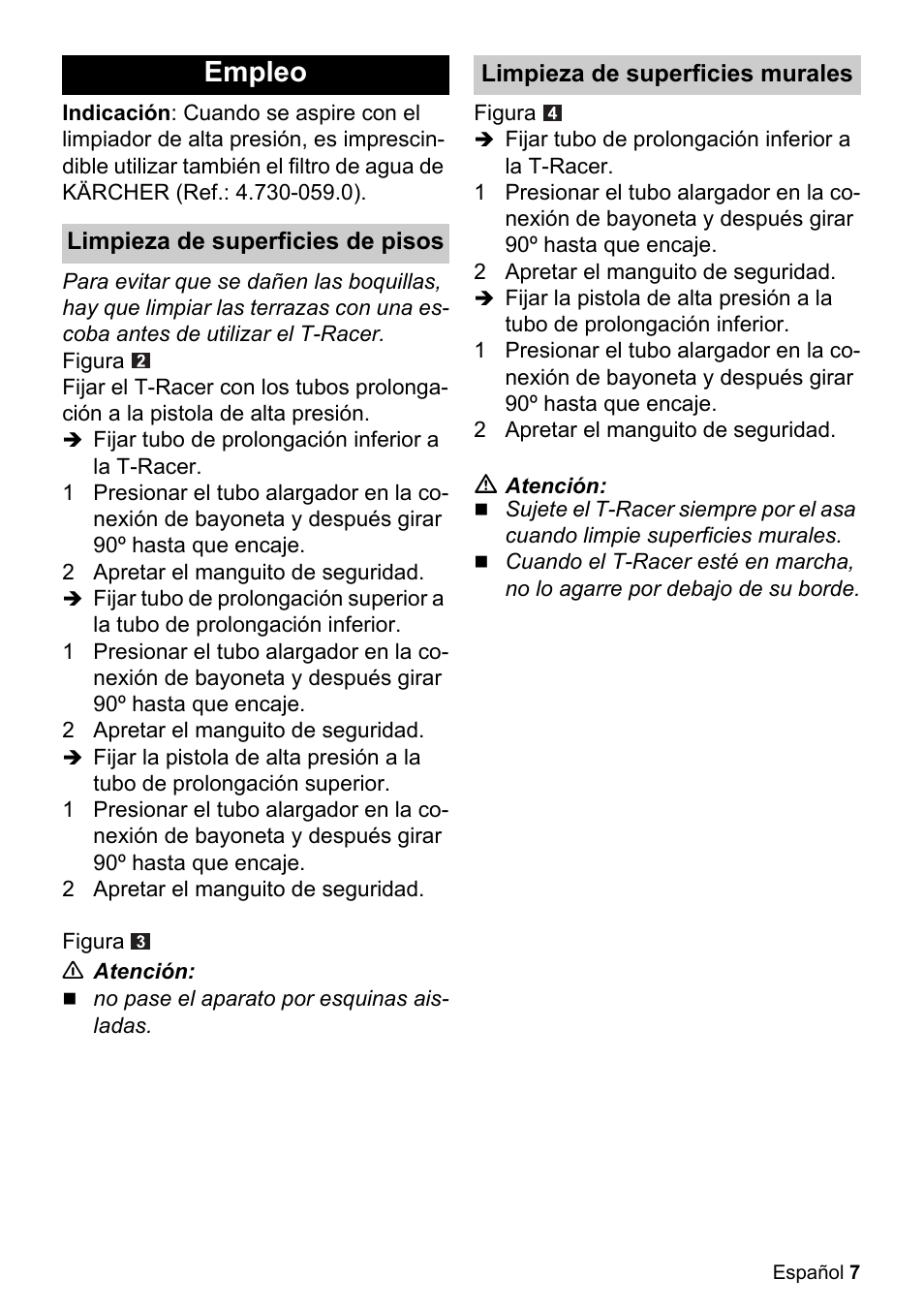 Empleo | Karcher T-RACER T 200 User Manual | Page 7 / 12