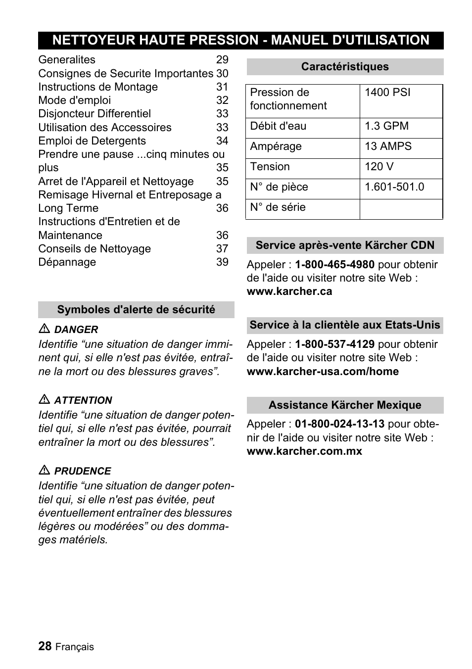 Nettoyeur haute pression - manuel d'utilisation | Karcher K 2.55 User Manual | Page 28 / 44