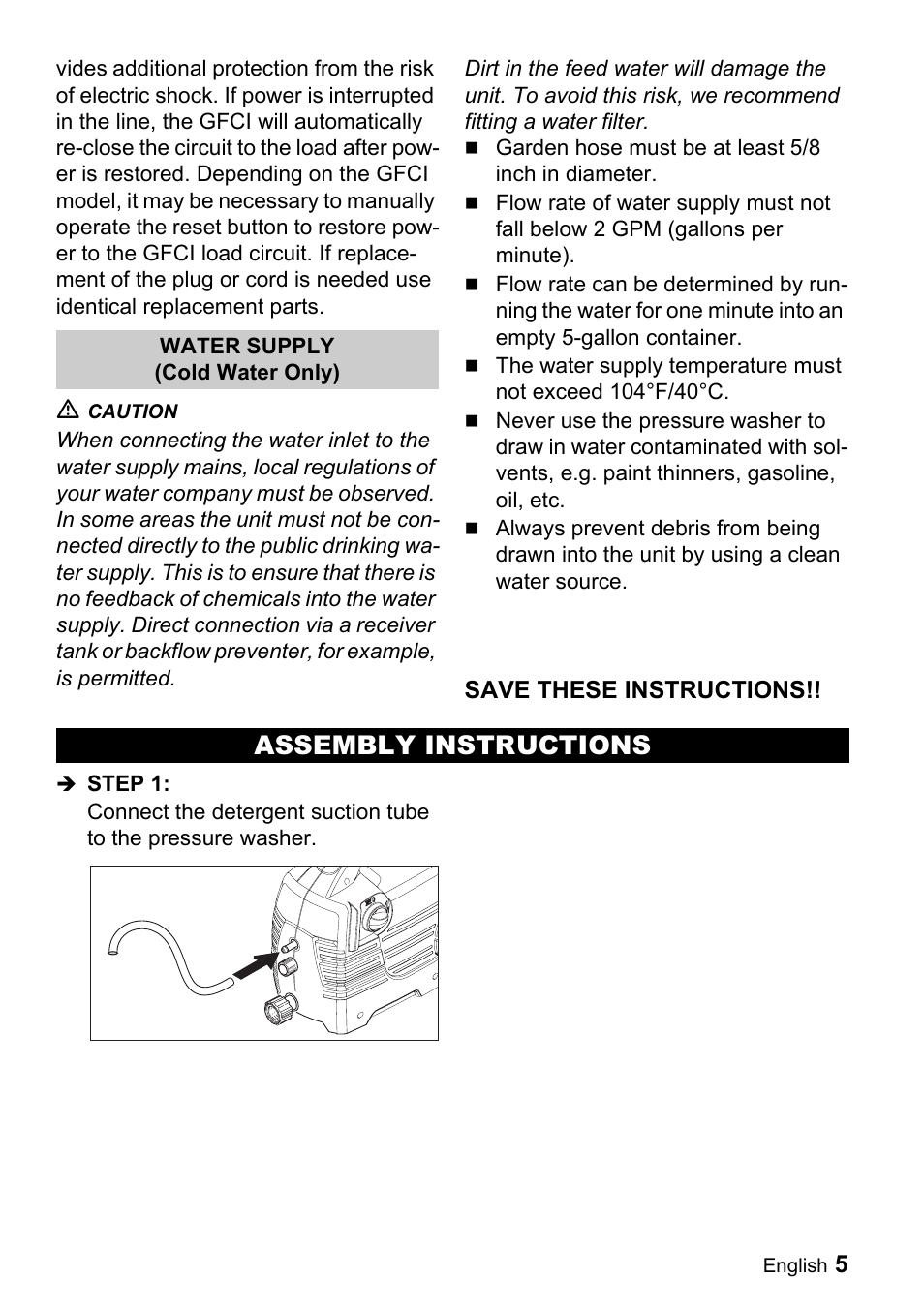 Assembly instructions | Karcher K 2.55 User Manual | Page 5 / 44