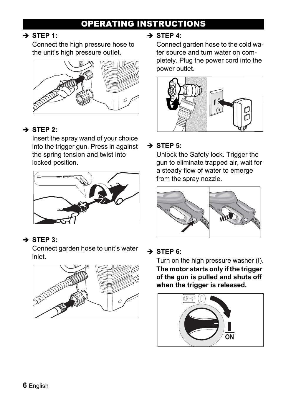 Operating instructions | Karcher K 2.55 User Manual | Page 6 / 44