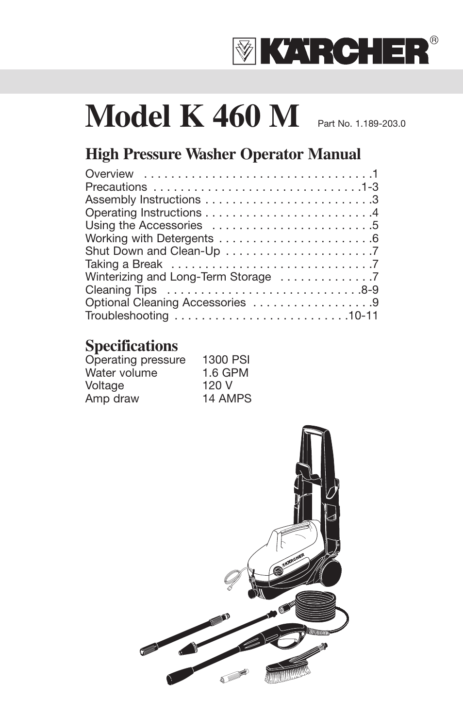 Karcher K 460 M User Manual | 12 pages